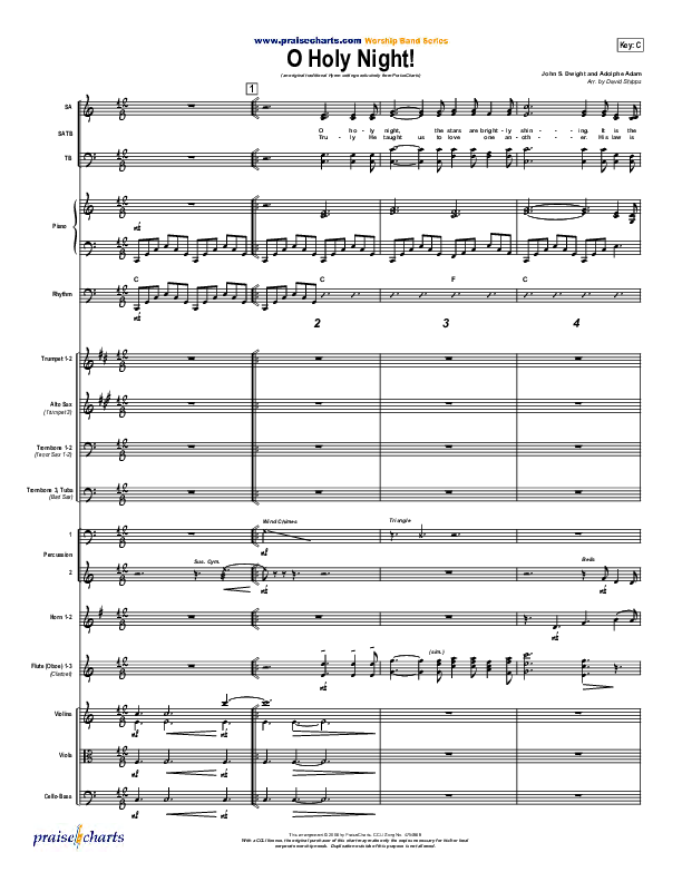 O Holy Night Orchestration (Traditional Carol / PraiseCharts)