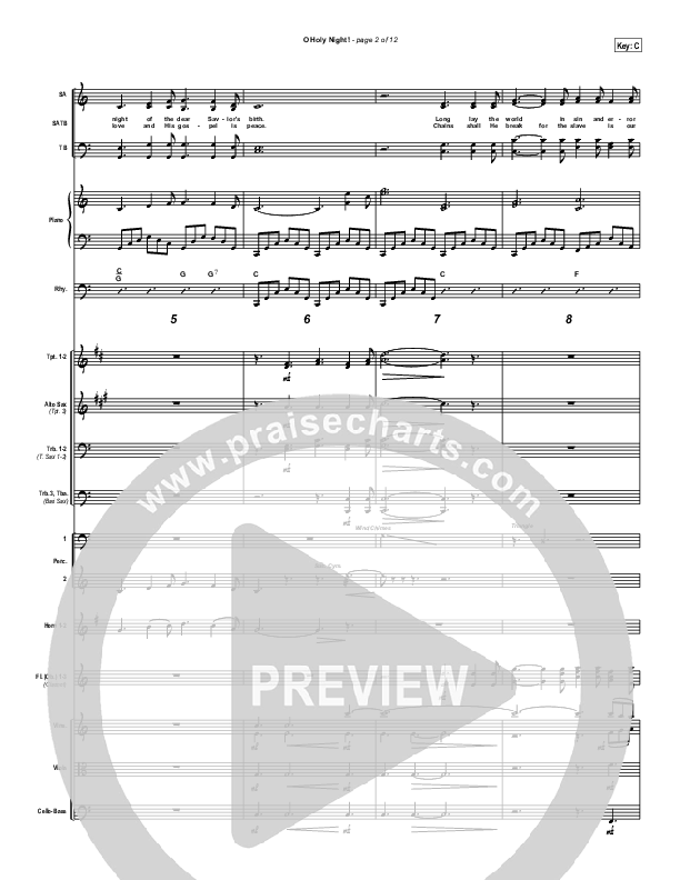 O Holy Night Orchestration (Traditional Carol / PraiseCharts)