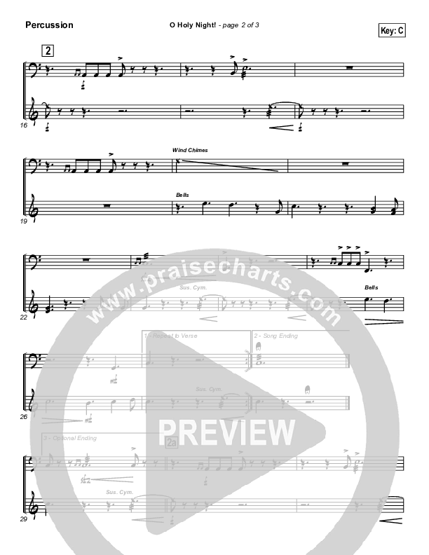 O Holy Night Percussion (Traditional Carol / PraiseCharts)