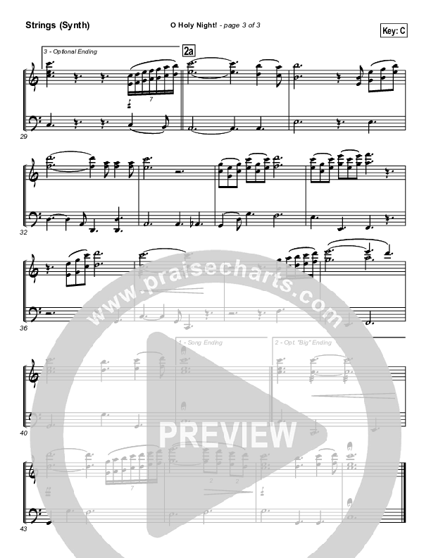 O Holy Night String Pack (Traditional Carol / PraiseCharts)