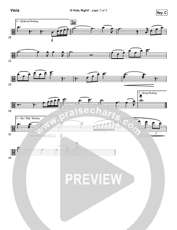 O Holy Night Viola (Traditional Carol / PraiseCharts)