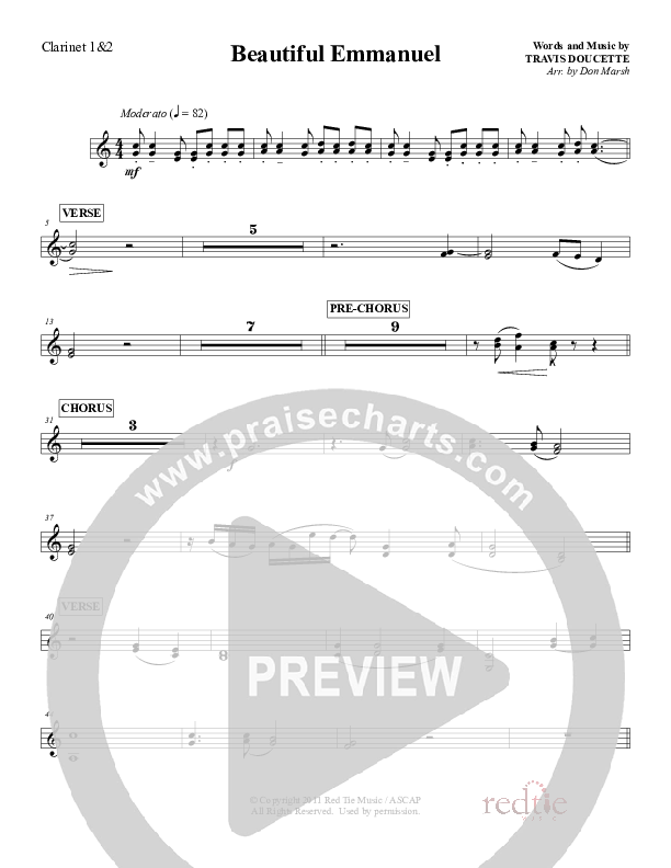 Beautiful Emmanuel Clarinet 1/2 (Red Tie Music)