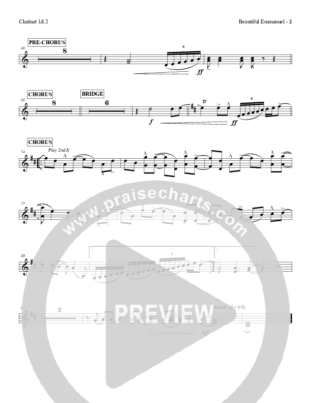 Beautiful Emmanuel Clarinet 1/2 (Red Tie Music)