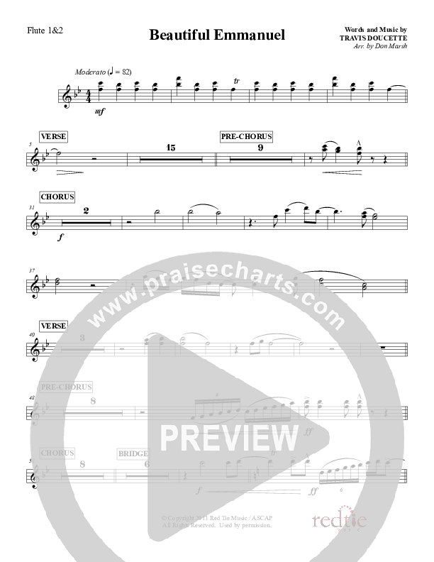 Beautiful Emmanuel Flute 1/2 (Red Tie Music)