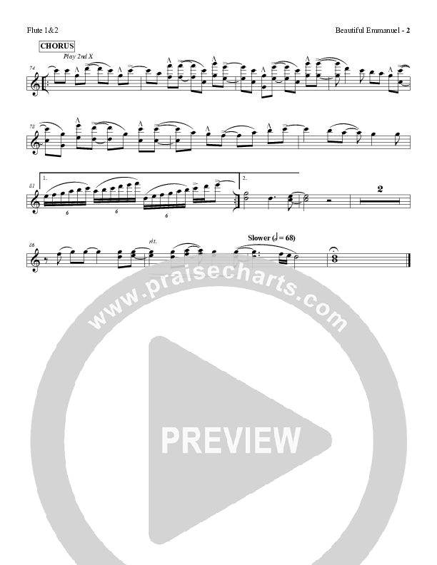 Beautiful Emmanuel Flute 1/2 (Red Tie Music)