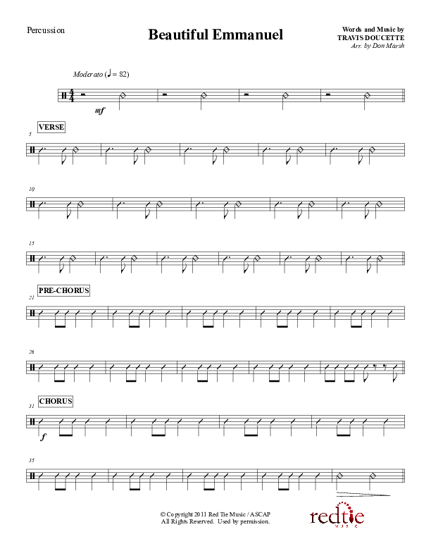 Beautiful Emmanuel Percussion (Red Tie Music)
