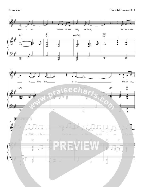 Beautiful Emmanuel Piano/Vocal (Red Tie Music)