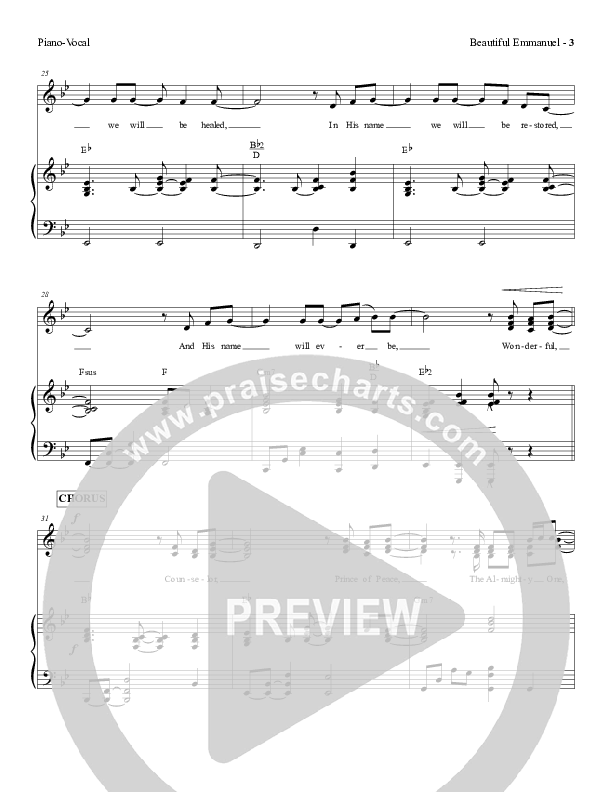 Beautiful Emmanuel Piano/Vocal (Red Tie Music)