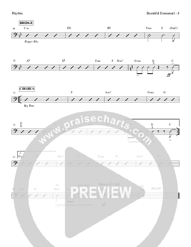 Beautiful Emmanuel Rhythm Chart (Red Tie Music)