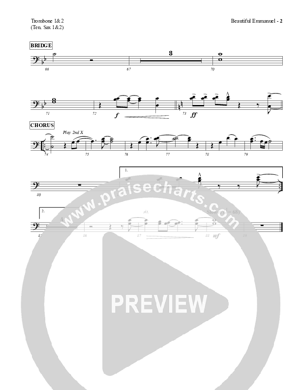 Beautiful Emmanuel Trombone 1/2 (Red Tie Music)