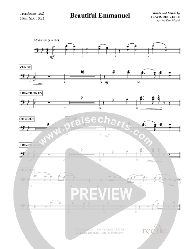 Beautiful Emmanuel Trombone 1 (Red Tie Music)