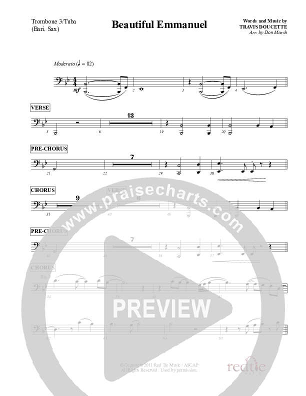 Beautiful Emmanuel Trombone 3/Tuba (Red Tie Music)