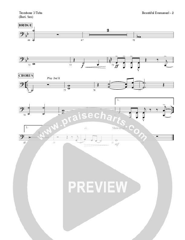 Beautiful Emmanuel Trombone 3/Tuba (Red Tie Music)