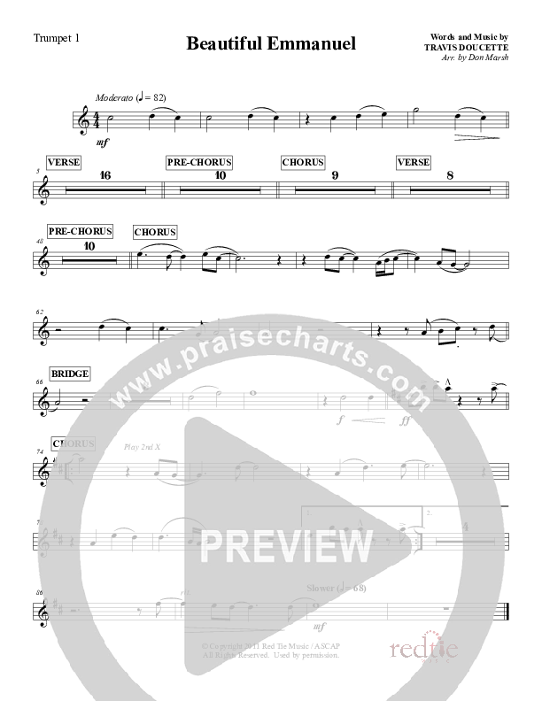 Beautiful Emmanuel Trumpet 1 (Red Tie Music)