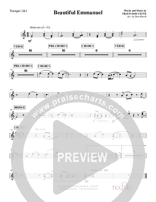 Beautiful Emmanuel Trumpet 2/3 (Red Tie Music)