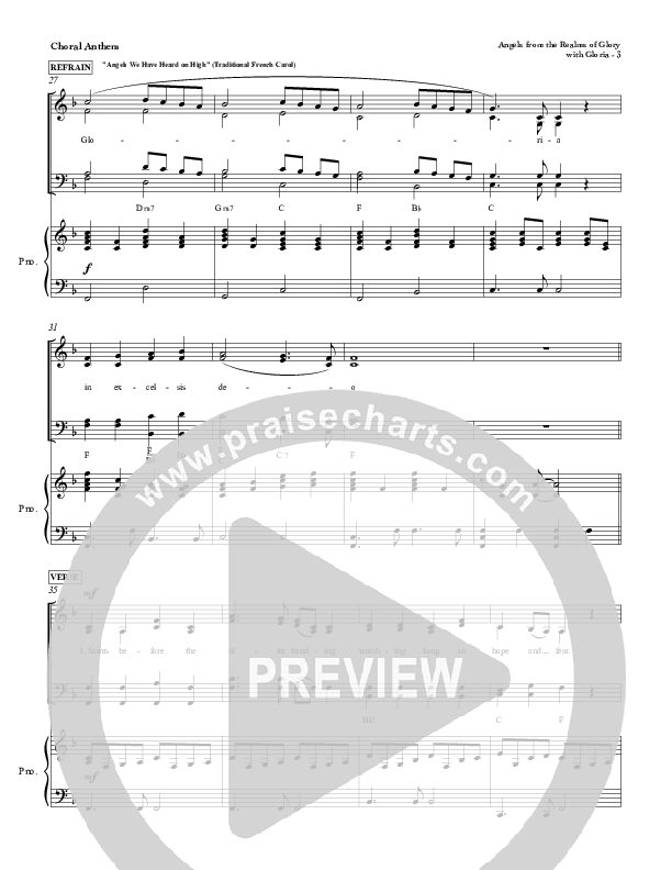 Angels From The Realms Of Glory with Gloria Choir Sheet (SATB) (Red Tie Music)