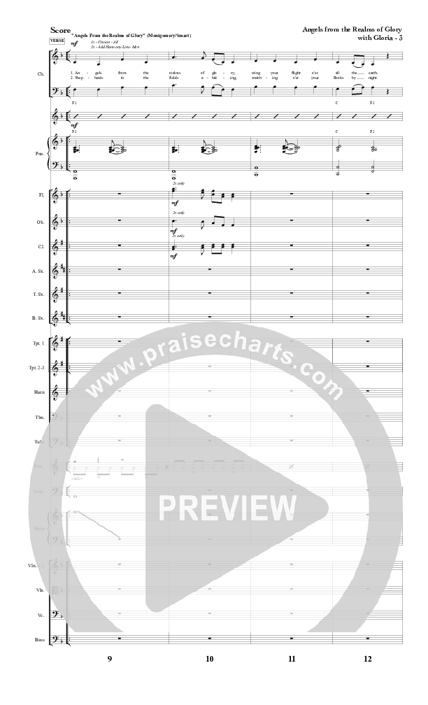 Angels From The Realms Of Glory with Gloria Conductor's Score (Red Tie Music)