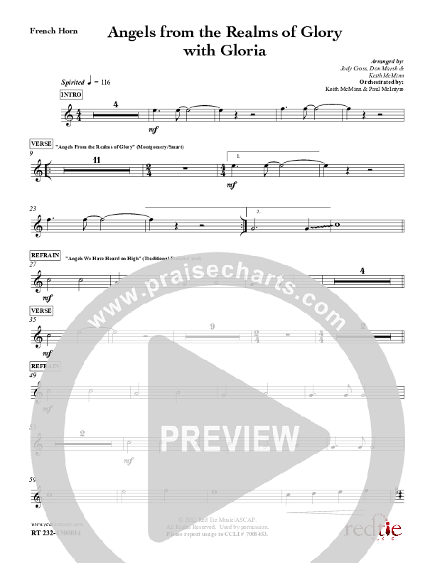 Angels From The Realms Of Glory with Gloria French Horn (Red Tie Music)