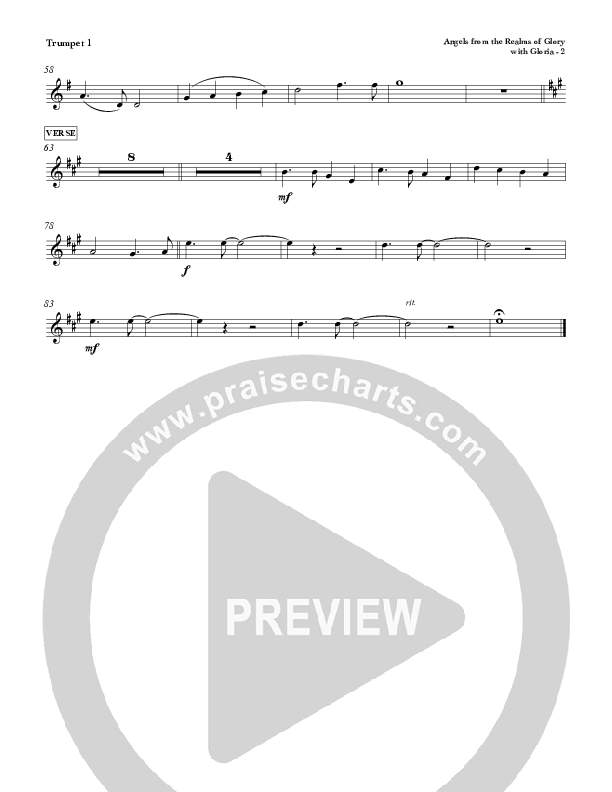 Angels From The Realms Of Glory with Gloria Trumpet 1 (Red Tie Music)