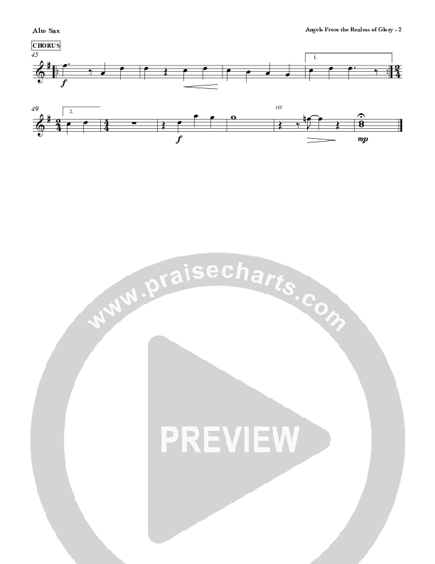 Angels From The Realms Of Glory Alto Sax (Red Tie Music)