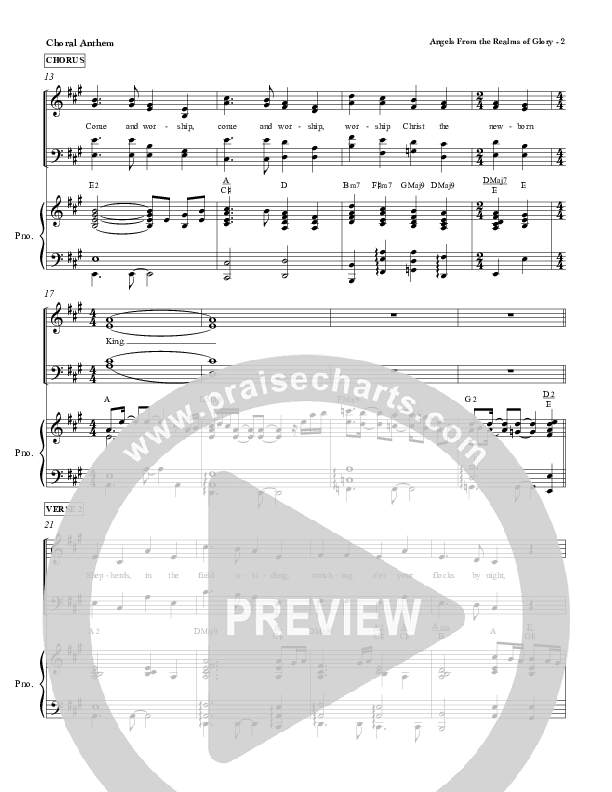 Angels From The Realms Of Glory Choir Sheet (SATB) (Red Tie Music)
