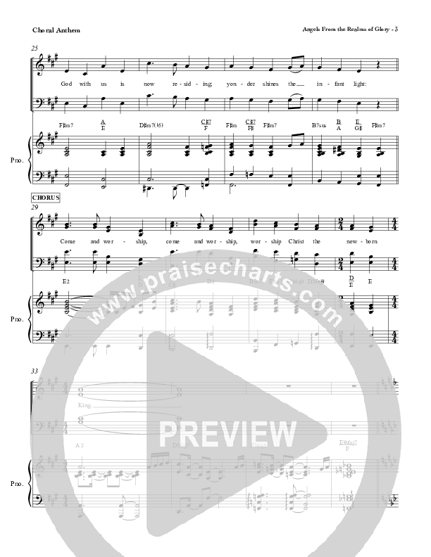 Angels From The Realms Of Glory Choir Sheet (SATB) (Red Tie Music)