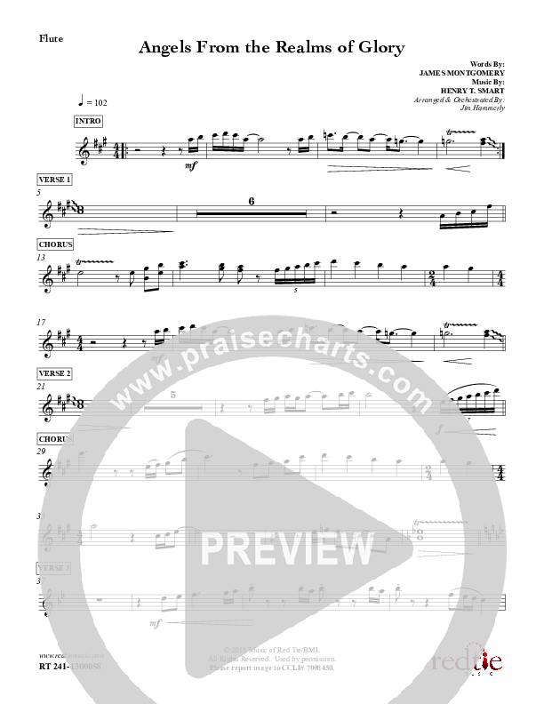 Angels From The Realms Of Glory Flute (Red Tie Music)
