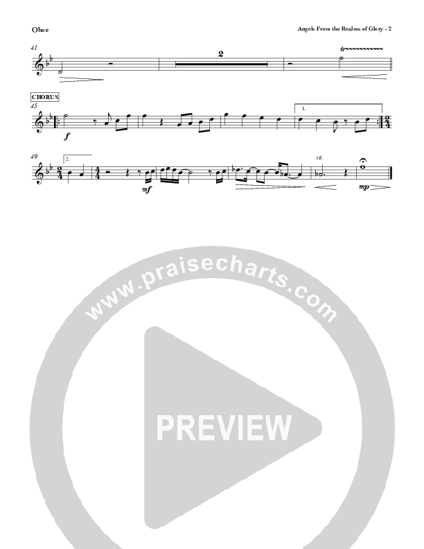 Angels From The Realms Of Glory Oboe (Red Tie Music)
