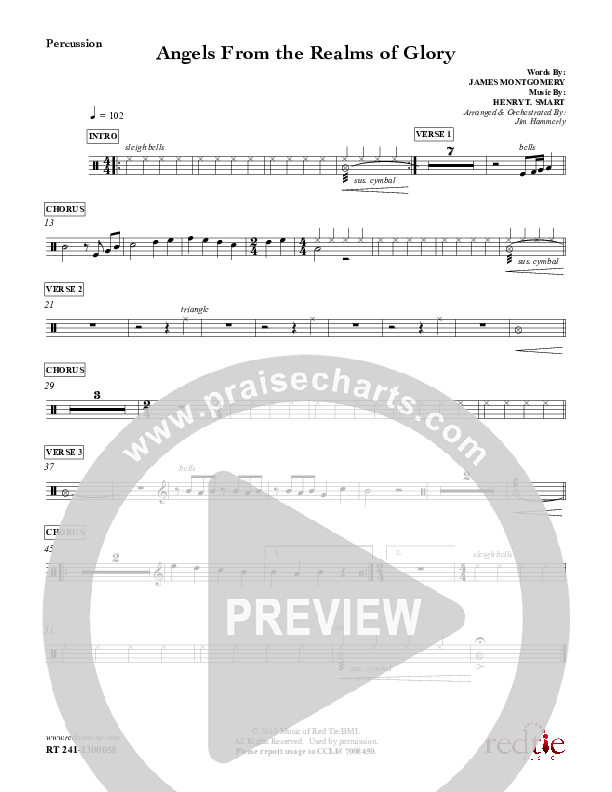 Angels From The Realms Of Glory Percussion (Red Tie Music)