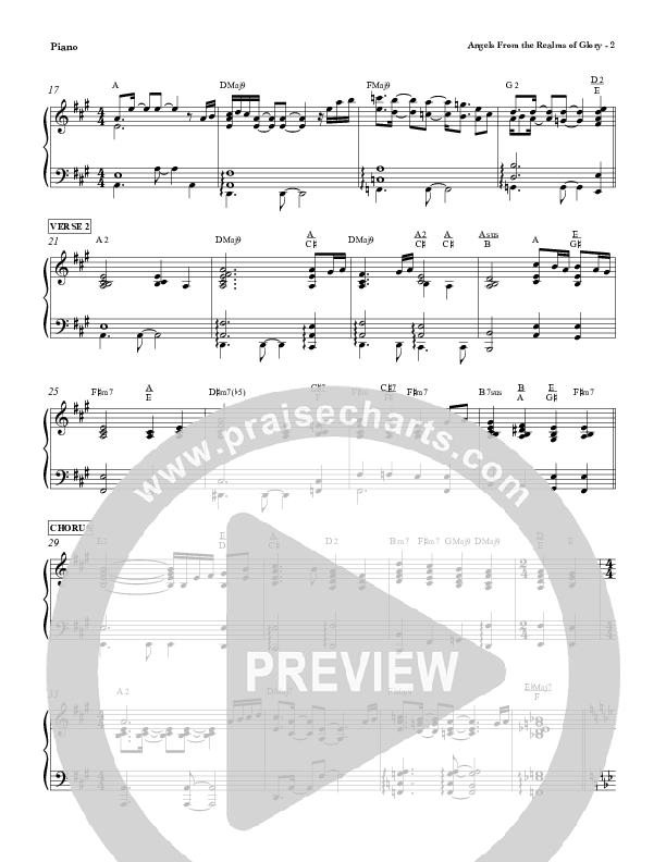 Angels From The Realms Of Glory Piano Sheet (Red Tie Music)