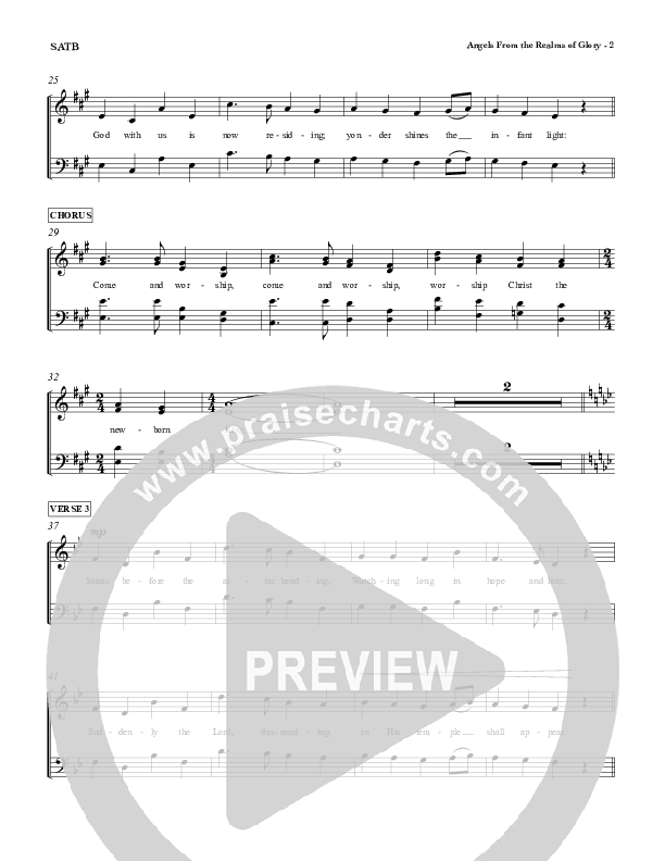 Angels From The Realms Of Glory Piano/Vocal (SATB) (Red Tie Music)