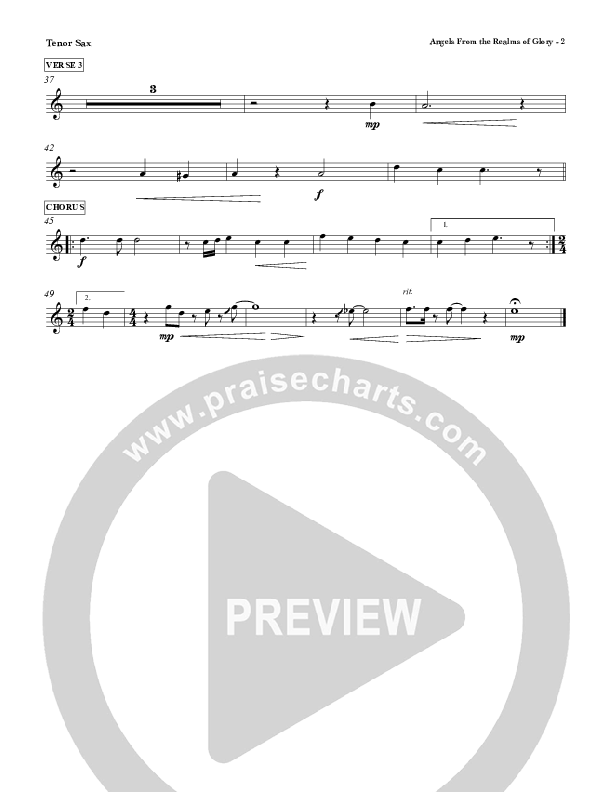 Angels From The Realms Of Glory Tenor Sax 2 (Red Tie Music)