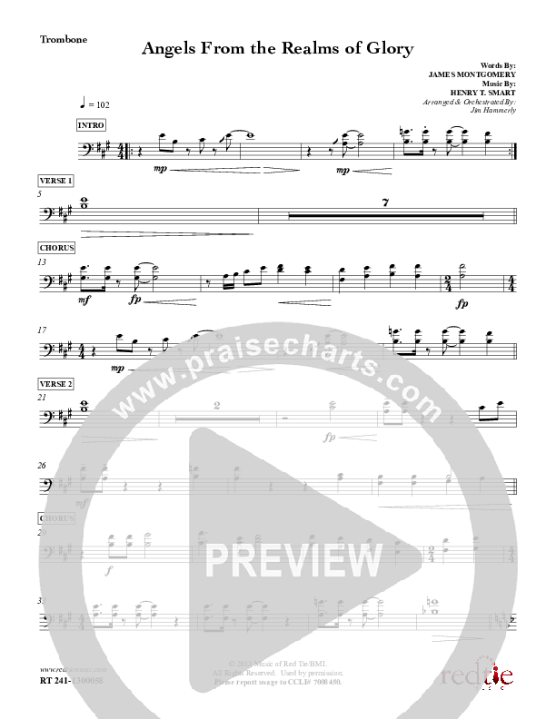 Angels From The Realms Of Glory Trombone (Red Tie Music)