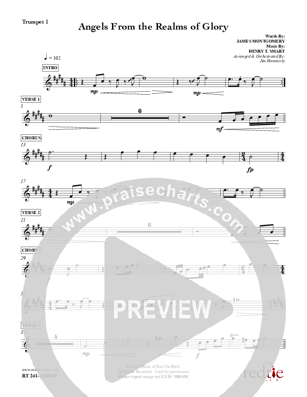 Angels From The Realms Of Glory Trumpet 1 (Red Tie Music)