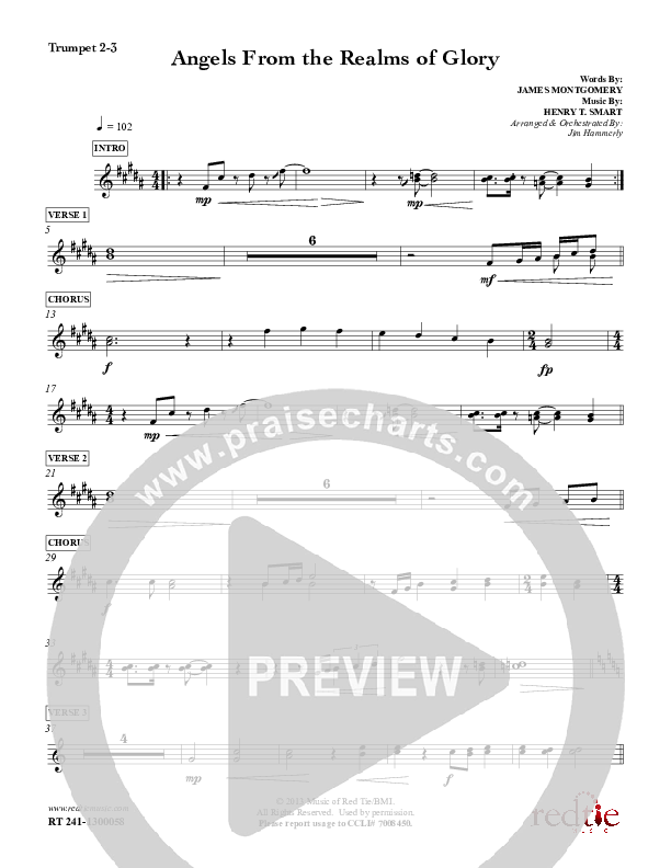Angels From The Realms Of Glory Trumpet 2/3 (Red Tie Music)