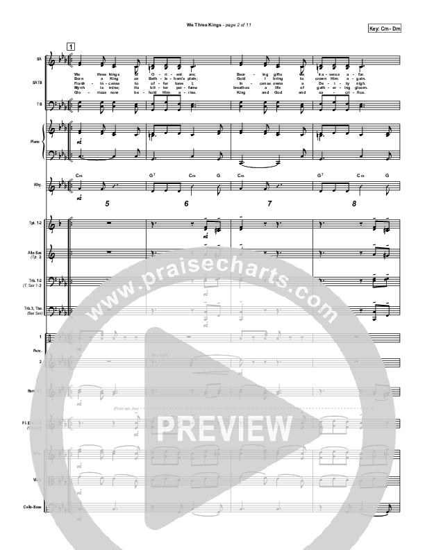 We Three Kings Conductor's Score (Traditional Carol / PraiseCharts)