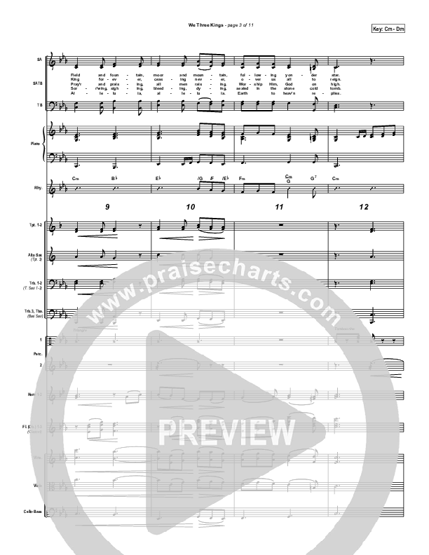 We Three Kings Conductor's Score (Traditional Carol / PraiseCharts)