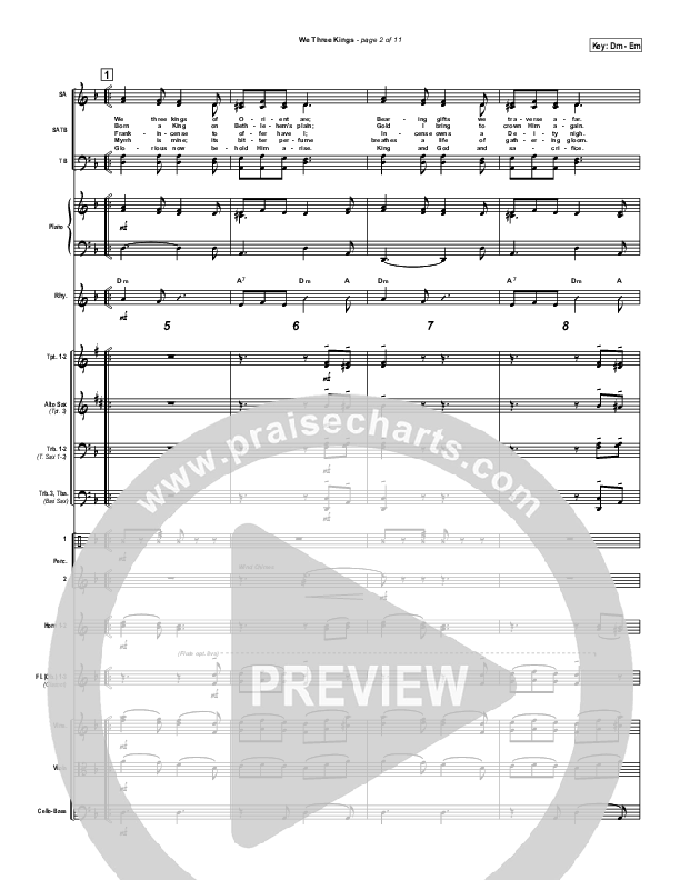 We Three Kings Conductor's Score (Traditional Carol / PraiseCharts)