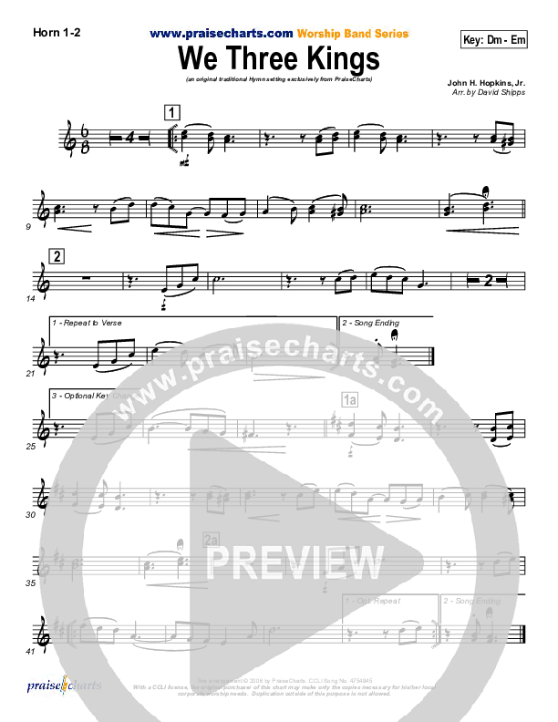 We Three Kings Brass Pack (Traditional Carol / PraiseCharts)