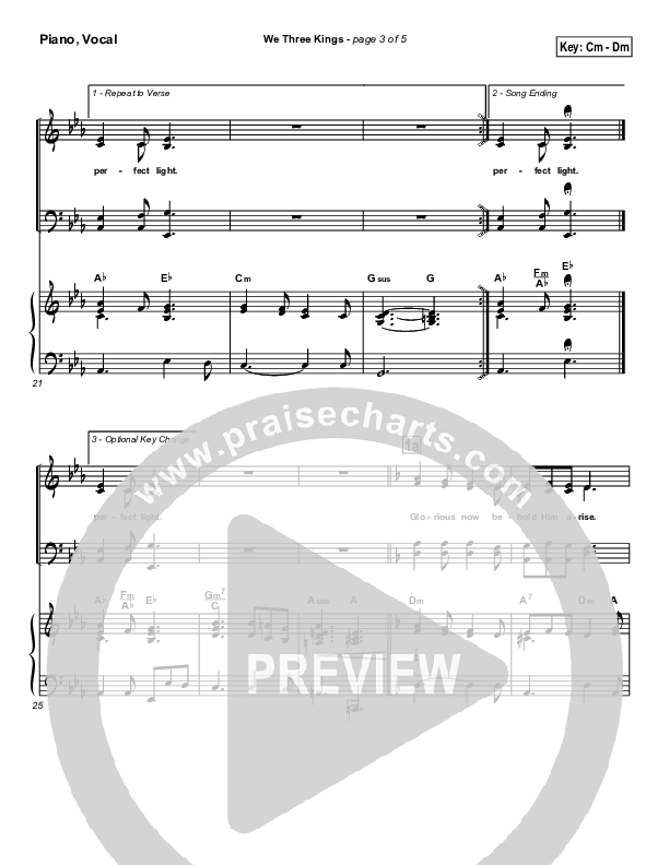 We Three Kings Piano/Vocal (Traditional Carol / PraiseCharts)