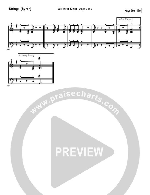 We Three Kings String Pack (Traditional Carol / PraiseCharts)