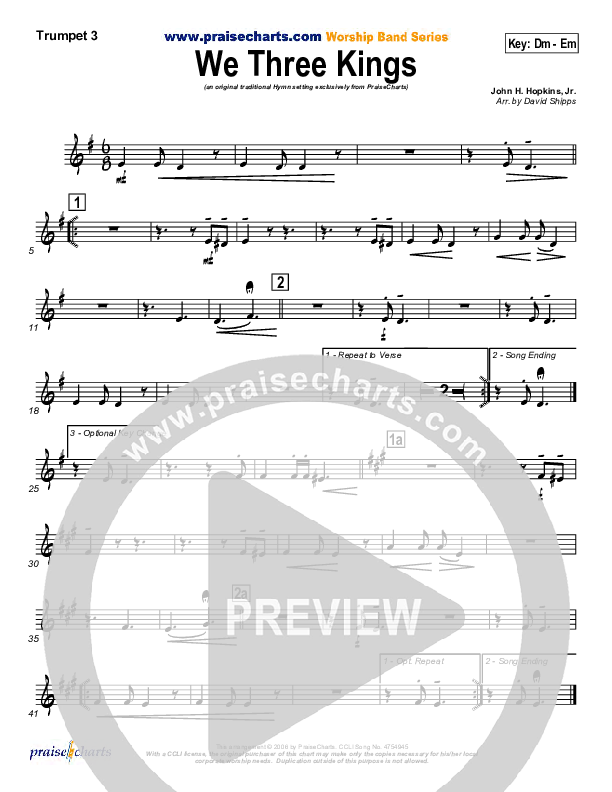 We Three Kings Brass Pack (Traditional Carol / PraiseCharts)