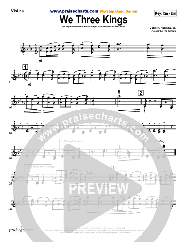 We Three Kings Violins (Traditional Carol / PraiseCharts)