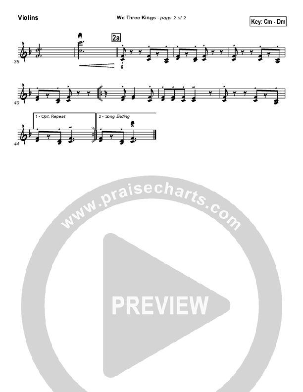 We Three Kings Violins (Traditional Carol / PraiseCharts)