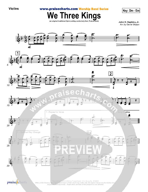 We Three Kings Violins (Traditional Carol / PraiseCharts)