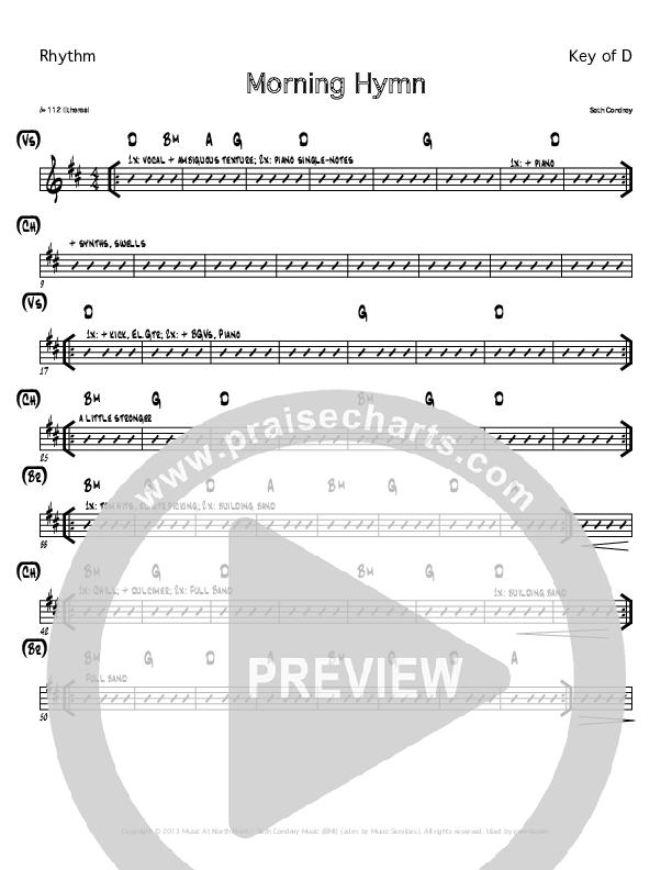 Morning Hymn Rhythm Chart (Seth Condrey)