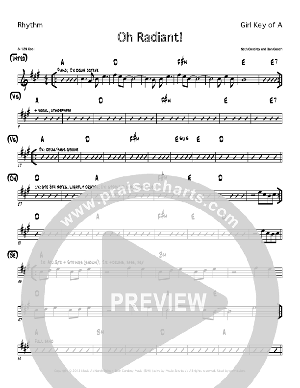 Oh Radiant Rhythm Chart (Seth Condrey)