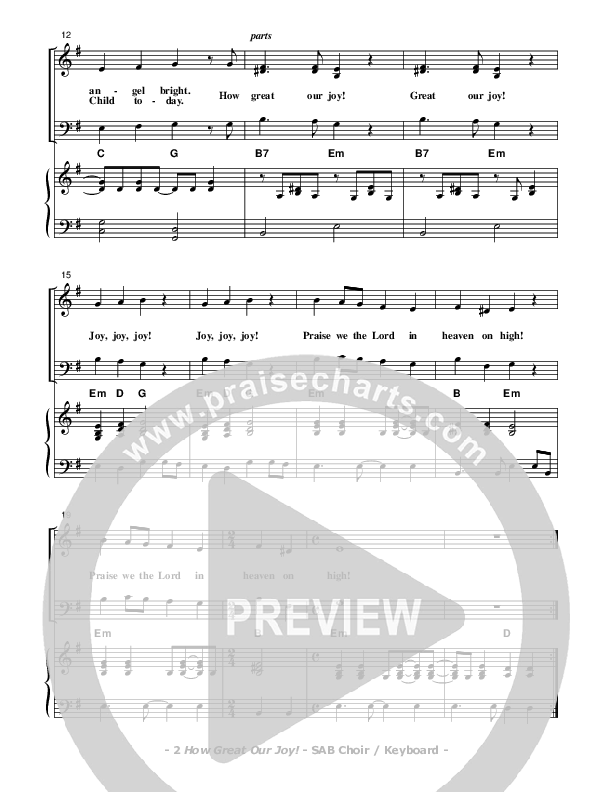 How Great Our Joy Choir Sheet (Don Chapman)