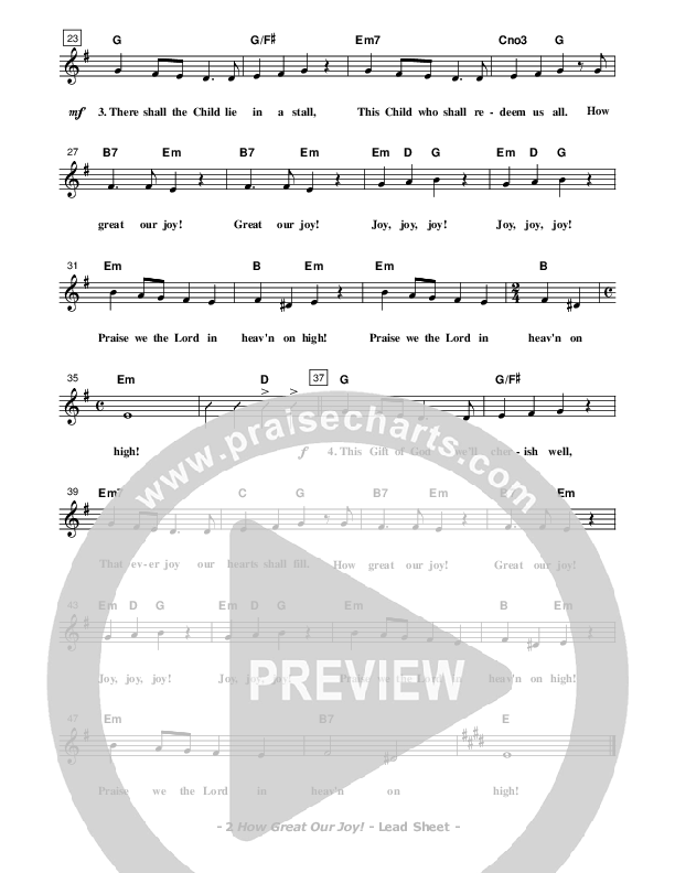 How Great Our Joy Lead Sheet (Don Chapman)