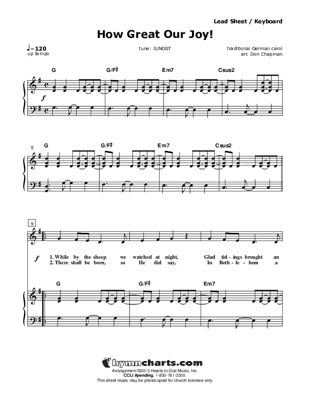 How Great Our Joy Piano/Vocal (Don Chapman)